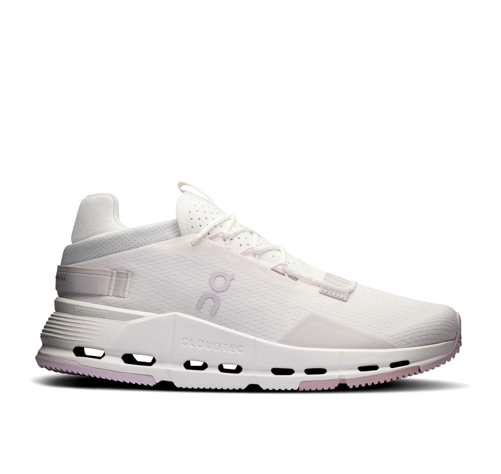 On Women's Cloudnova 2 White/Orchid Lifestyle Sneakers