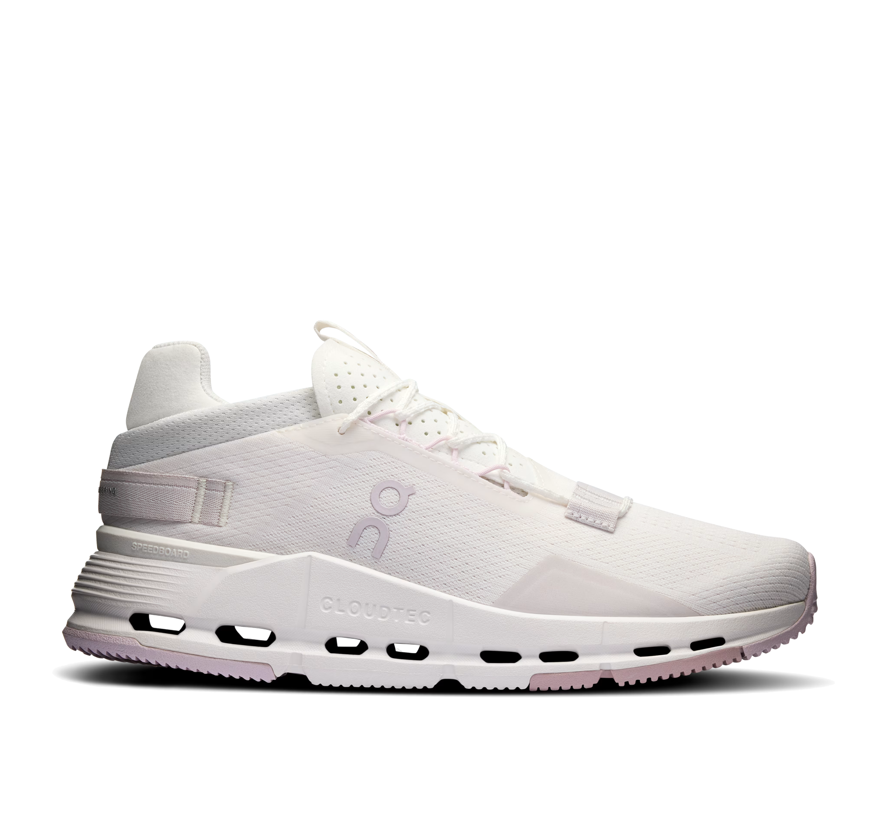 On Women's Cloudnova 2 White/Orchid Lifestyle Sneakers