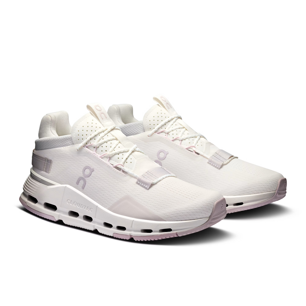 On Women's Cloudnova 2 White/Orchid Lifestyle Sneakers