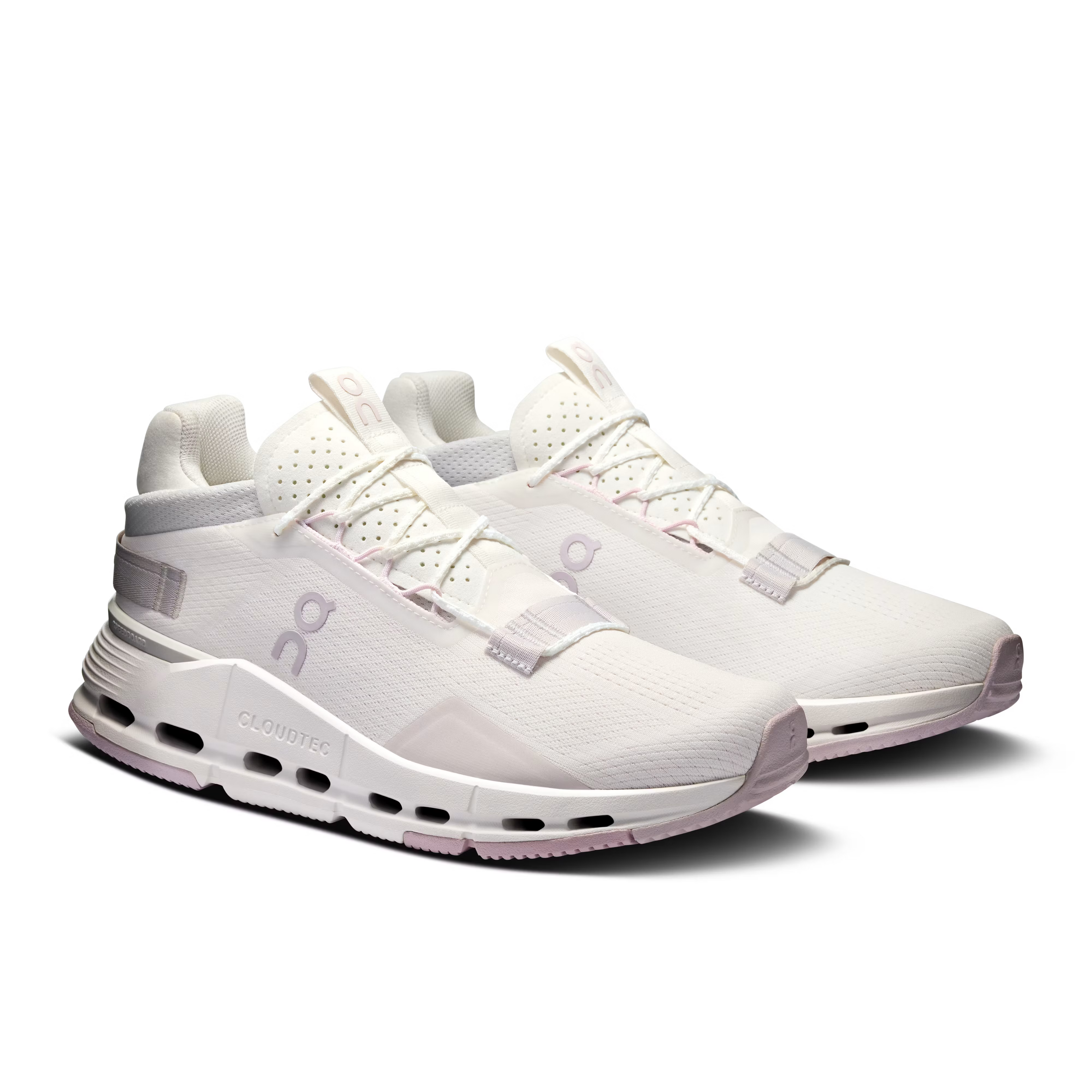 On Women's Cloudnova 2 White/Orchid Lifestyle Sneakers