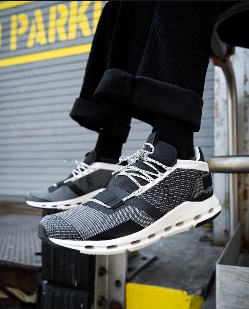 On Cloudnova Black/White Lifestyle Sneakers
