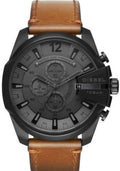 Diesel DZ4463 Mega Chief Chronograph Men's Watch - Grey Dial & Brown Leather Strap