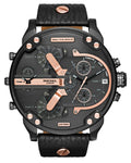 Diesel DZ7350 Mr. Daddy 2.0 Chronograph Men's Watch - Black Dial & Black Leather Strap