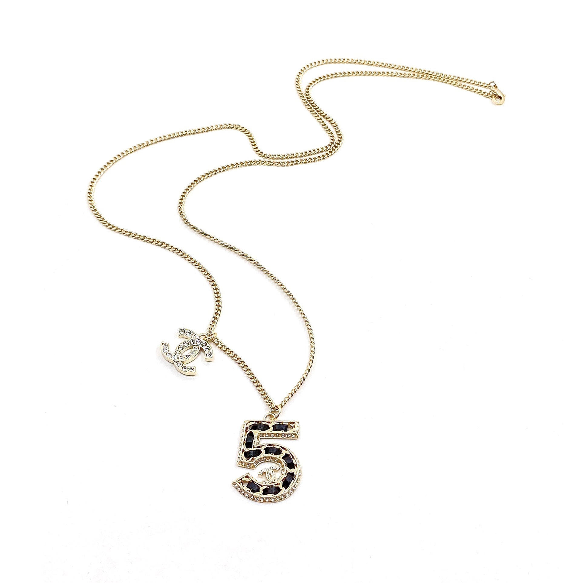 18K  Chanel No.5 Chain Necklace