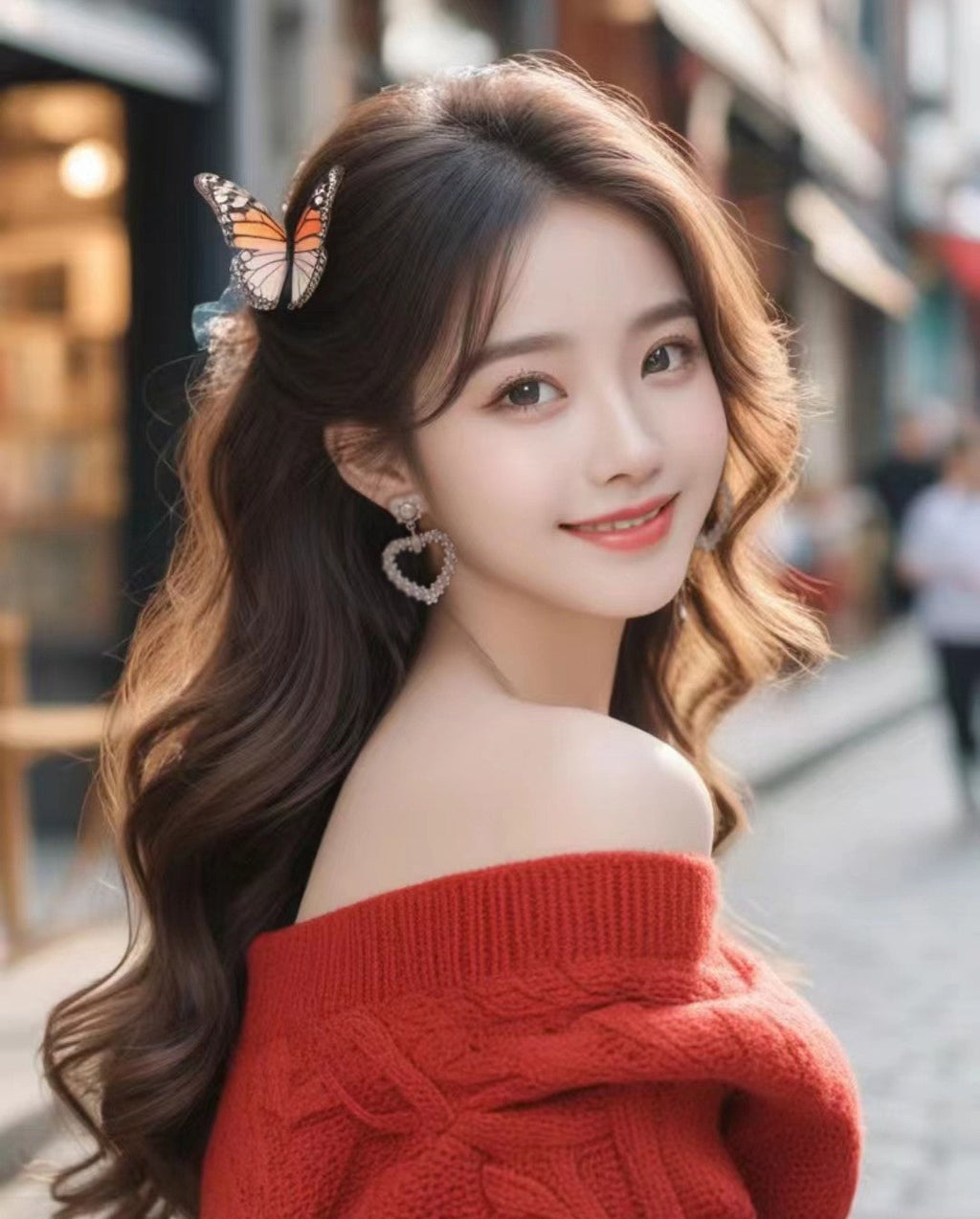 18K  Chanel Heart Pendant Earrings