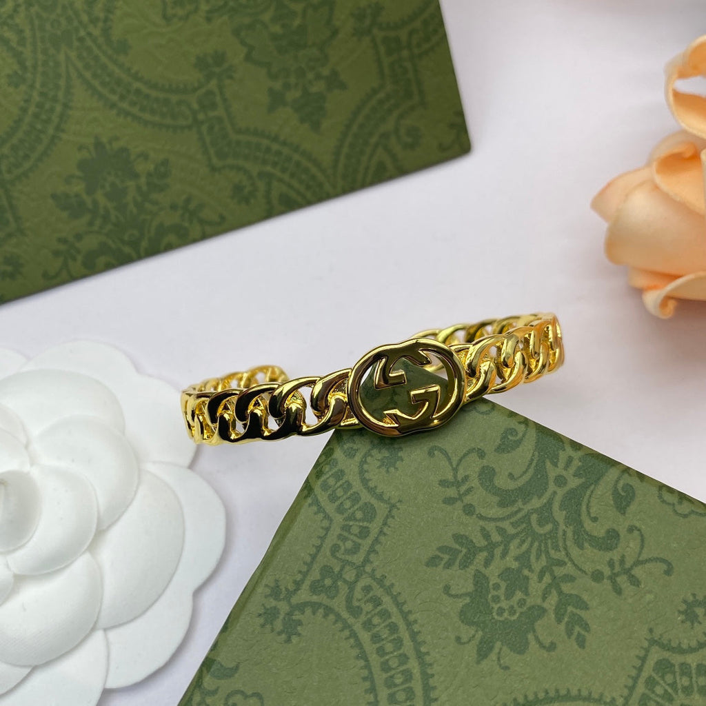 18K Double Gucci Chain Bracelet