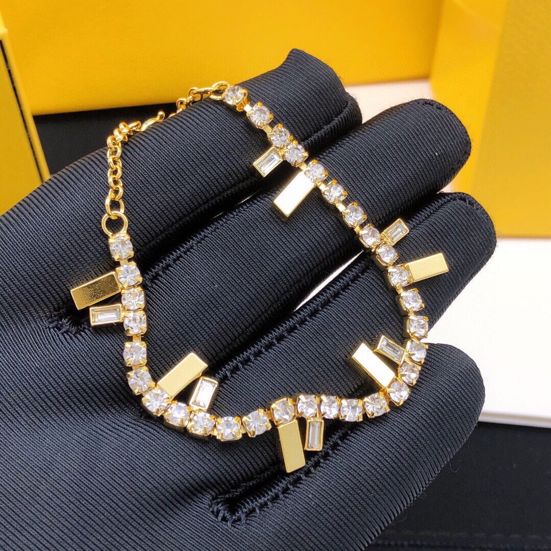 18K Fendi Is Crystals Bracelet
