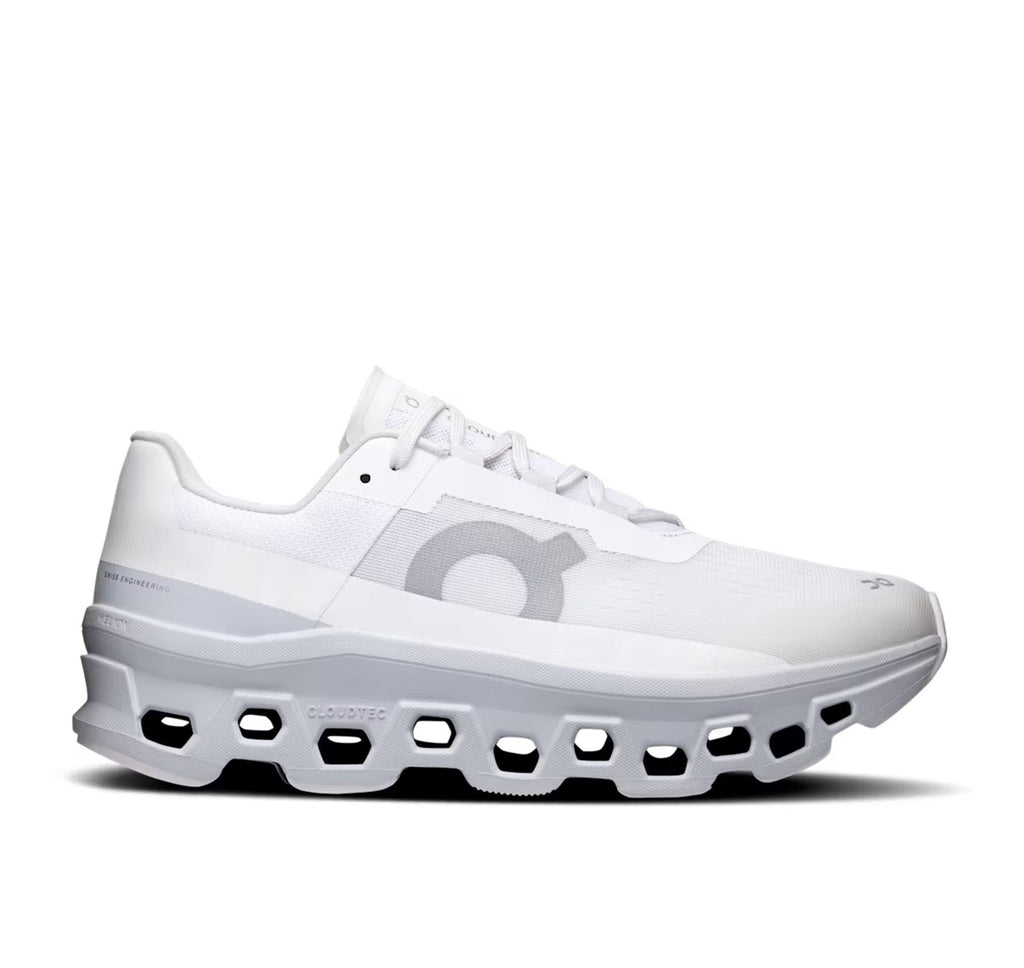 On Men's Cloudmonster White/Glacier Running Shoes