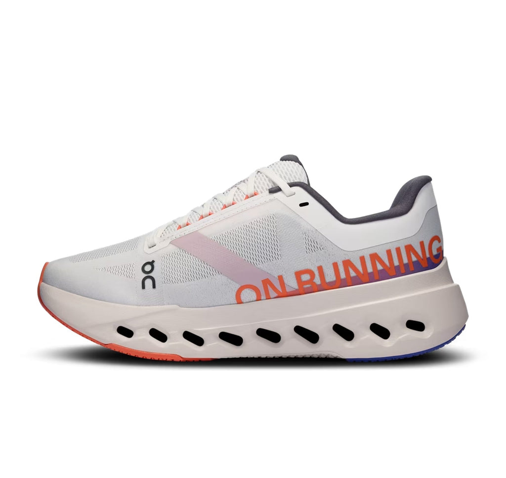 On Women's Cloudsurfer Next White/Flame Running Shoes