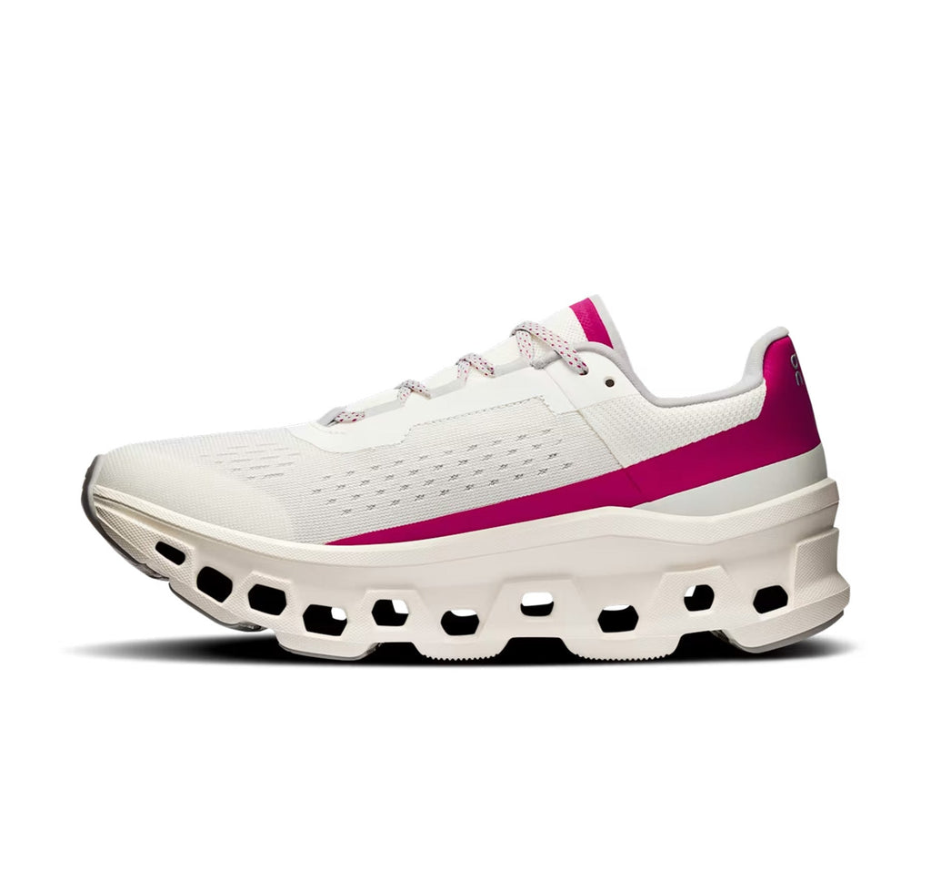 On Women's Cloudmonster Ivory/Grenadine Running Shoes