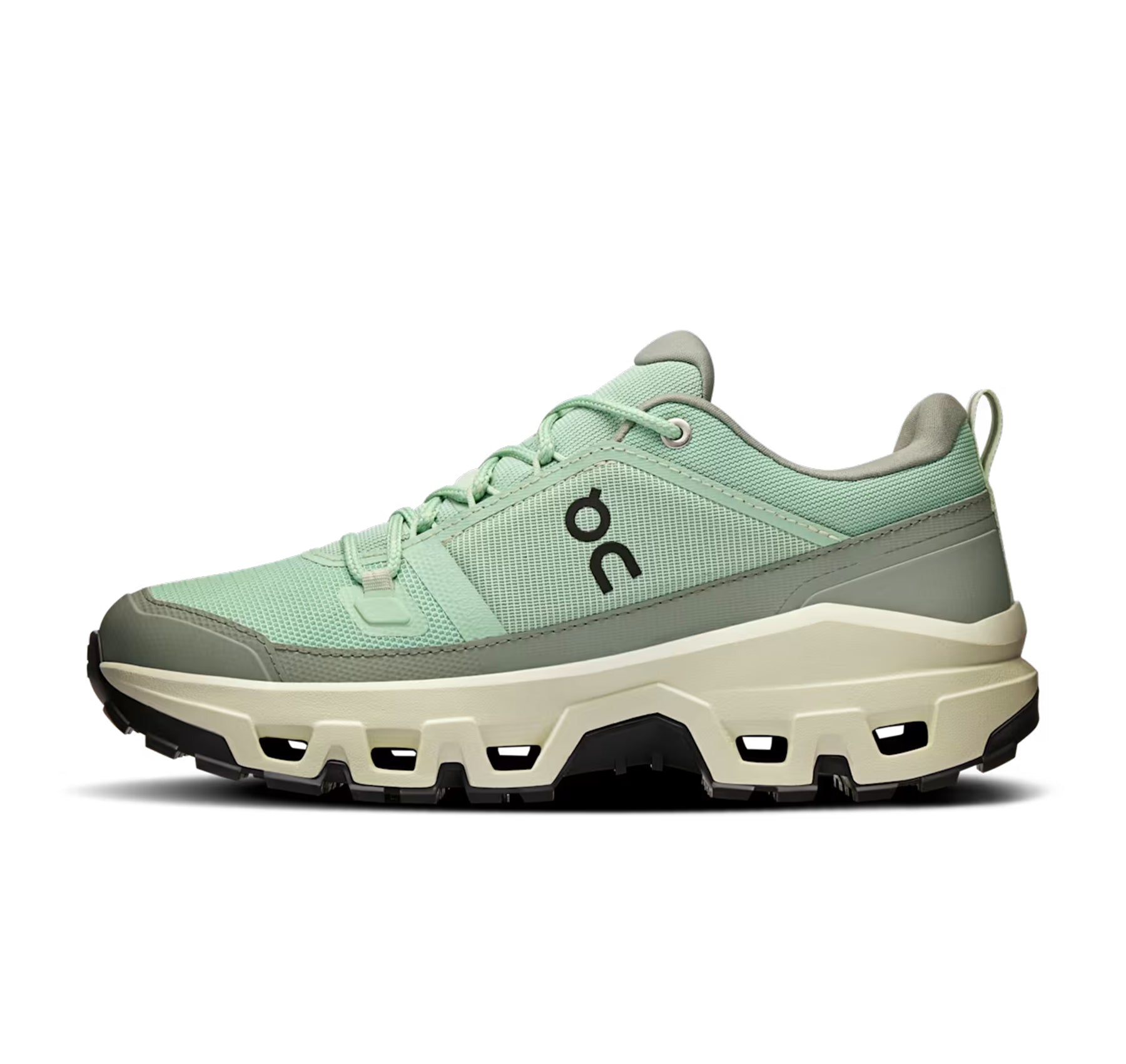 On Women's Cloudrock Low Waterproof Mineral/Aloe Hiking Shoes