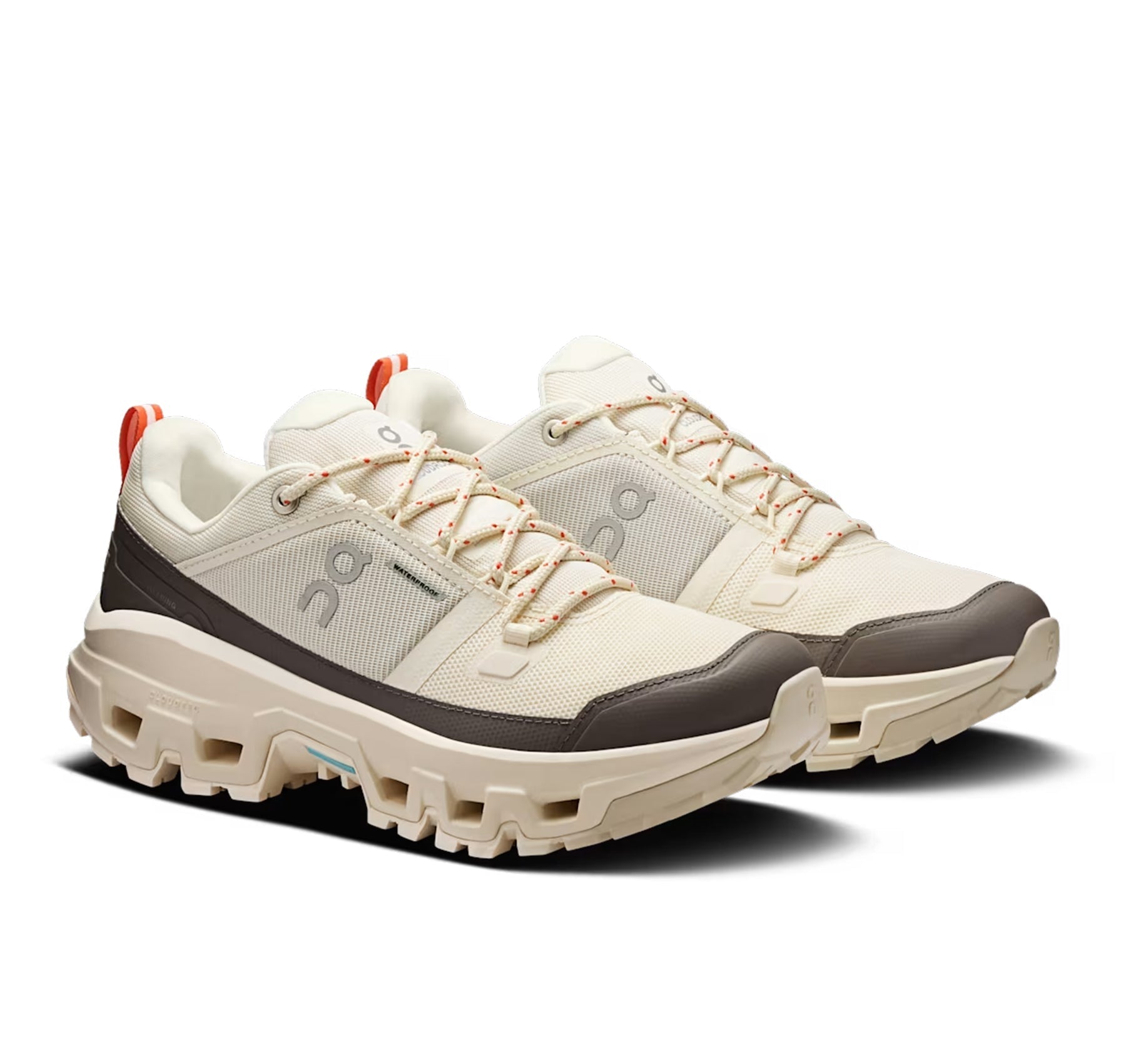 On Men's Cloudrock Low Waterproof Ivory Hiking Shoes