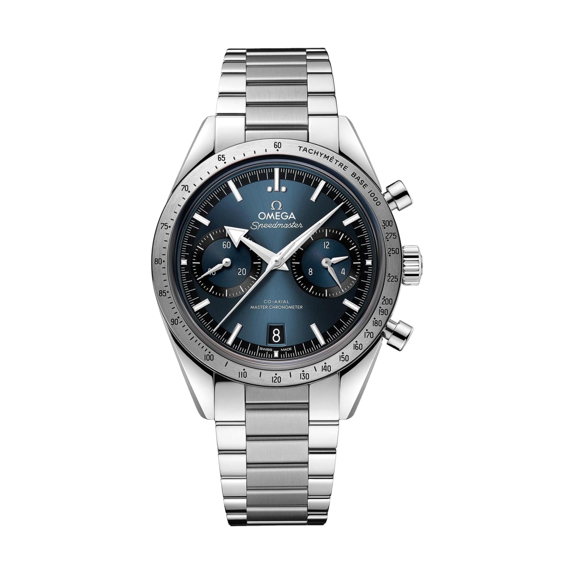 Omega Speedmaster '57 Chronograph 40.5mm Watch - Blue on Bracelet