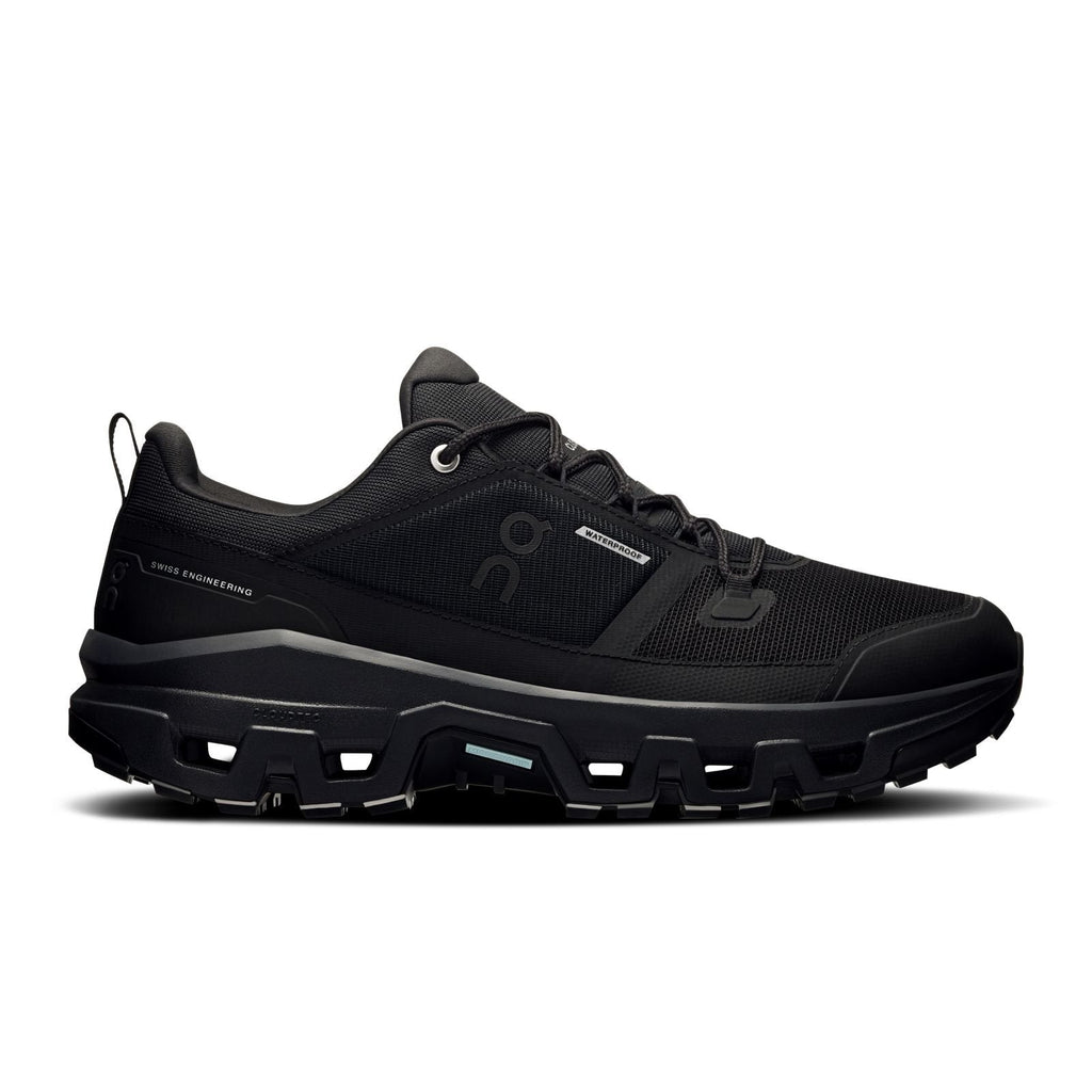 On Cloudrock Low Waterproof Black Hiking Shoes