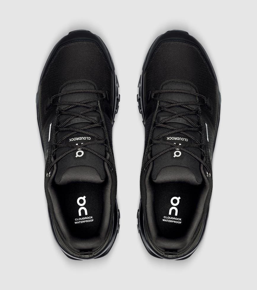 On Cloudrock Low Waterproof Black Hiking Shoes