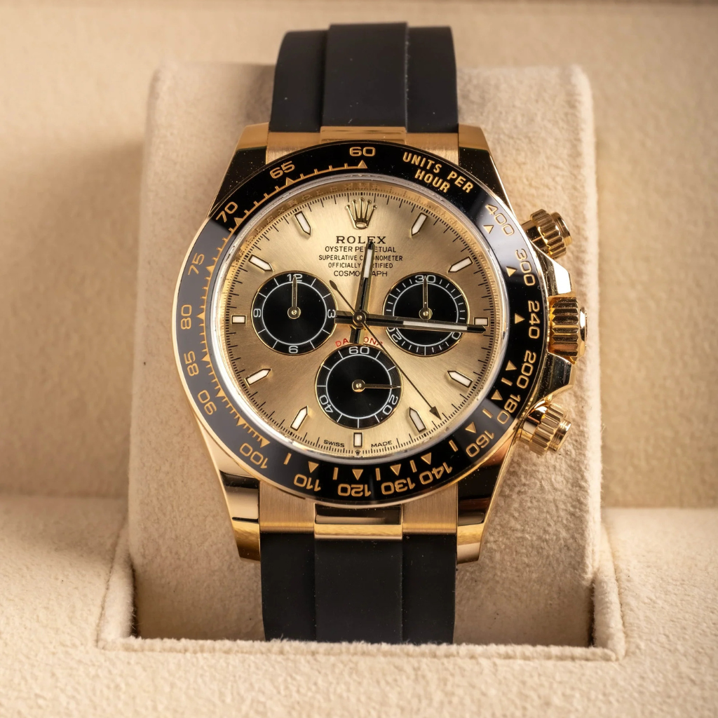 Rolex Daytona 126518LN Yellow Gold "Pikachu" Oysterflex full Watch