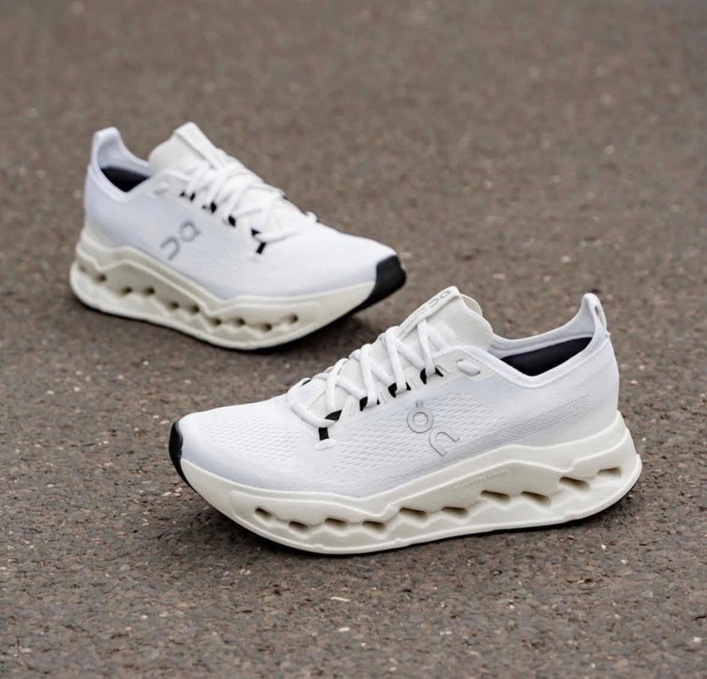 On Cloudsurfer Max Triple White Running Shoes