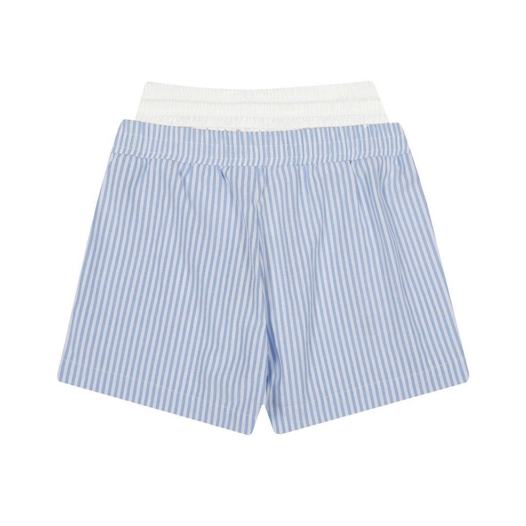 Test2-Ralph Lauren Striped Double-Waist Shorts — back